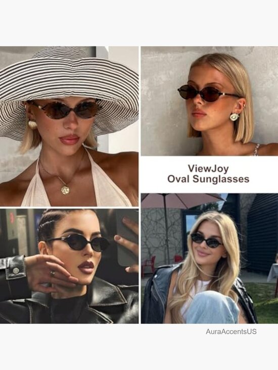 Retro Oval Sunglasses for Women Vintage 90s Y2K Trendy UV400 Protection main image 4